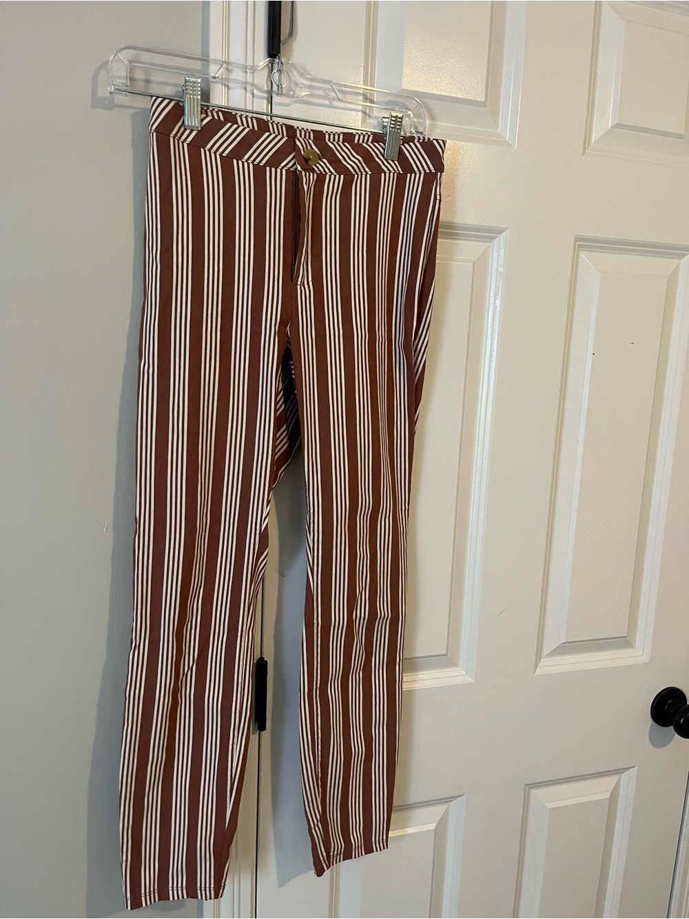 La Hearts Vertical Stripe Straight-Leg Pants